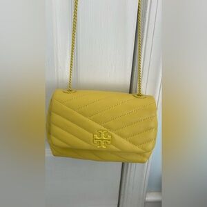 Tory Burch Mustard Quilted Crossbody Bag